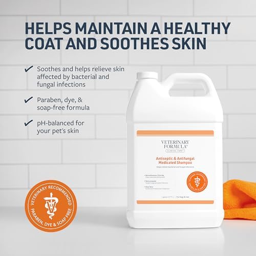 Veterinary Formula Clinical Care Antiseptic and Antifungal Medicated Shampoo for Dogs & Cats, 128 Fl Oz – Helps Alleviate Scaly, Greasy, red Skin – Paraben, Dye, Soap-Free (1 Pack) - Image 4