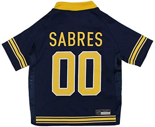 NHL Buffalo Sabres Jersey for Dogs & Cats, Large. - Let Your Pet Be A Real NHL Fan! by PETSFIRST