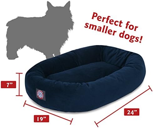 Majestic Pet Suede Calming Dog Bed, 24 Inch Small, Round, Washable, Navy - Image 3
