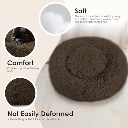 Extra Large Dog Beds, 36in Human Dog Anxiety Relief Comfort Bed (Coffee) - Image 4