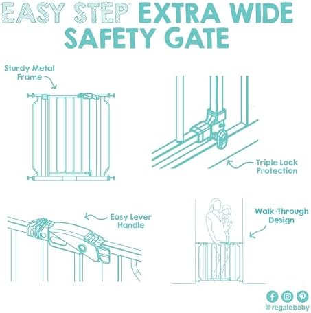Regalo Safety 29"-49" Extra Wide Baby Gate, Bottom of Stairs & Doorways - Image 6