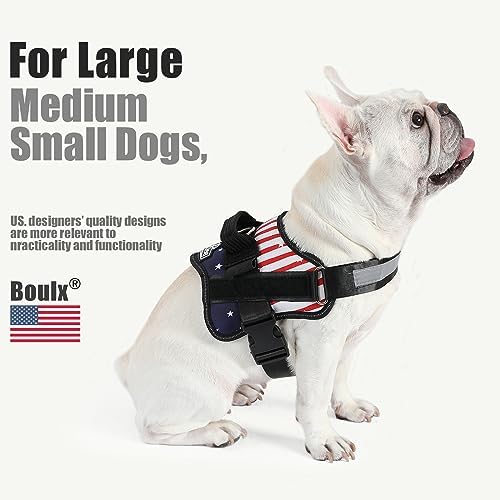 Bolux Dog Harness, No-Pull Reflective Dog Vest, Breathable Adjustable Pet Harness with Handle for Outdoor Walking - No More Pulling, Tugging or Choking (Flag, XS) - Image 4