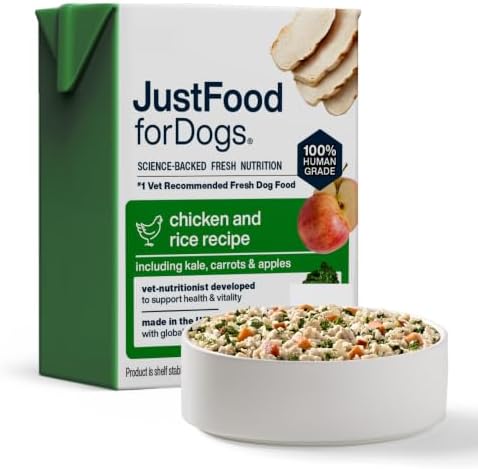 JustFoodForDogs Pantry Fresh Wet Dog Food, Complete Meal or Dog Food Topper, Chicken & White Rice Human Grade Dog Food Recipe - 12.5 oz (Pack of 12) by JustFoodForDogs