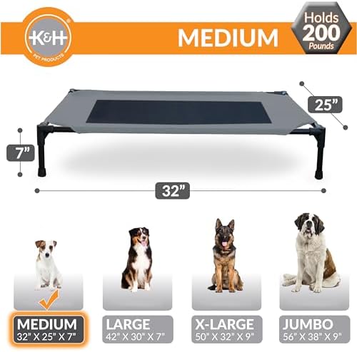 K&H Outdoor Elevated Dog Bed for Small & Medium Pets, Gray, Medium 32x25in - Image 4