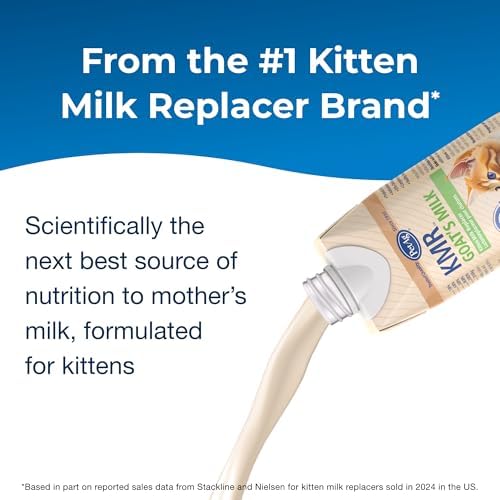 PetAg KMR Goat’s Milk Kitten Milk Replacer Liquid - 16 oz - Resealable - Ready-to-Feed Kitten Formula with Vitamins for Newborn Kittens to 1 year - Easy to Digest - Storable & Portable - Image 2