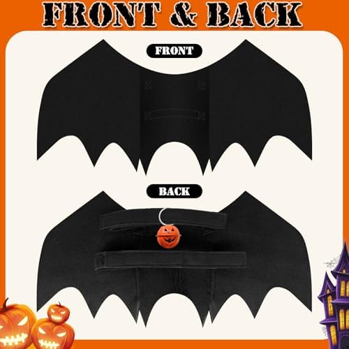 Dog Halloween Costumes for Large Dogs, Dog Bat Wings with Pumpkin Bell Pet Halloween Cosplay Party Dress Up (X-Large) - Image 3
