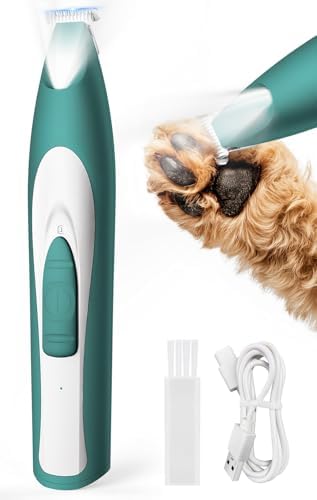 oneisall Low-Noise Dog Paw Trimmer with LED Light (Green) by oneisall