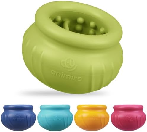 Wobbly Dog Enrichment Lick Toy, Stuffable Frozen Lick Bowl to Keep Dogs Busy, Long-Lasting Interactive Treat Dispensing Dog Toy, Silicone Fetch Catch Chew Toy(Green,S) by Animire