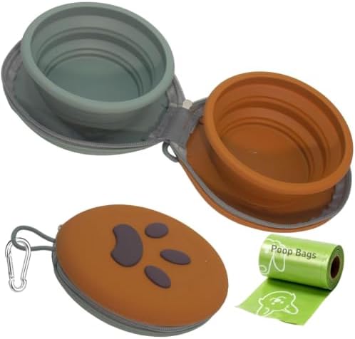 2-in-1 Collapsible Dog Travel Bowl Portable Silicone Carabiner by guardingwhatyouLove