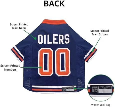Pets First NHL Hockey Edmonton Oilers Mesh Jersey for Dogs & Cats, Size X-Small, Licensed Dog Jersey with Your Favorite Hockey Team - Image 5