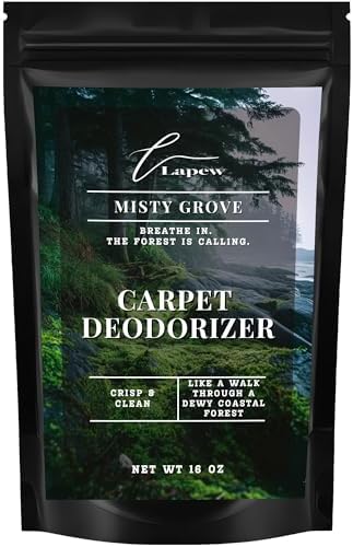 Lapew Misty Grove Carpet Deodorizer Powder - Pet Safe Freshener for Vacuuming | Scented Odor Eliminator for Home | 16 oz by Lapew