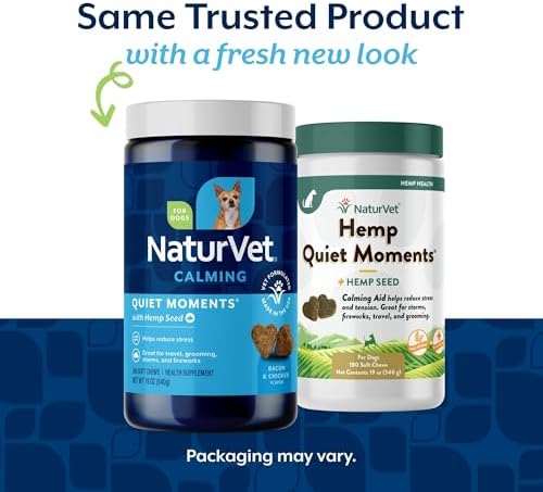NaturVet Quiet Moments Calming Plus Hemp Dog Supplement - 180 Soft Chews - Image 2