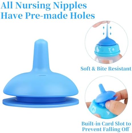 Pet Feeding Bottle and Syringes,60ml Nursing Bottle, 3 Sizes Nipples with Ventilation Valve Resistant Tearing Perfect for Puppies, Kittens, Small Wildlife (Blue) - Image 4