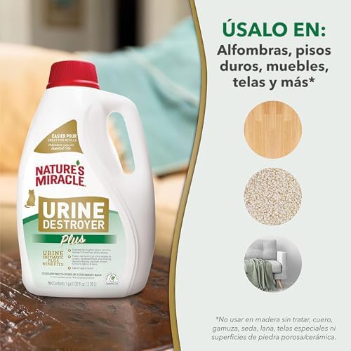 Nature's Miracle Cat Urine Destroyer Plus, Enzymatic Cleaner, 1 gal - Image 6