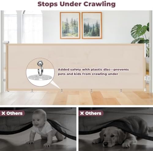 96" Retractable Baby Gate, Long Mesh Dog Gate for Garage Deck Porch - Image 3