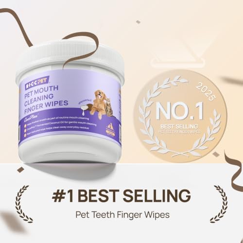 HICC PET Mouth Cleaning Finger Wipes for Dogs & Cats, 50 Count - Image 2