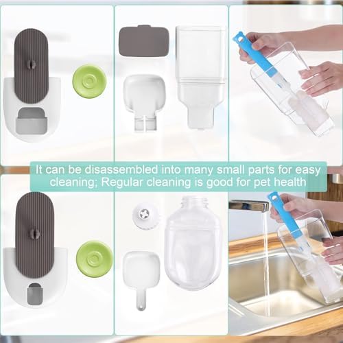 Lemtrflo Rabbit Feeder, Bunny Water Bottle Dispenser, Pet Cage Food Bowl - Image 5