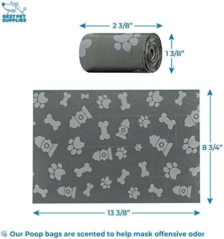 Best Pet Supplies Dog Poop Bag Holder Leash Attachment with Reusable Dispenser for Travel, Walking, Park, and Outdoor Use, Durable with Clip-On - Gray, Pack of 2, Plastic Dispenser w/30 Bags - Image 3