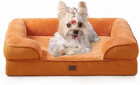 EHEYCIGA Orthopedic Small Dog Bed, Waterproof Memory Foam Washable Pet Beds by EHEYCIGA