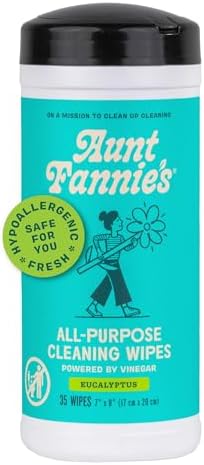 Aunt Fannie's Natural Cleaning Vinegar Wipes, Eucalyptus, 35 Count by AuntFannies
