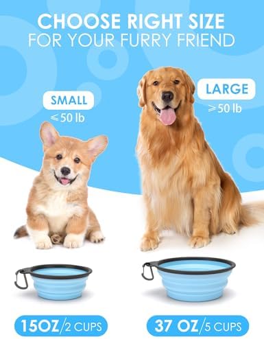 Aonkey 2 Pack 15oz/1.8 Cup Collapsible Dog Bowls with Bottle Carrier - Image 5
