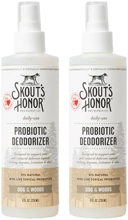SKOUT'S HONOR Probiotic Dog Deodorizing Spray - DOTW, 8 oz, 2-Pack by SKOUTSHONOR