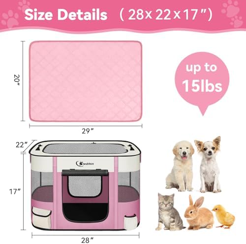 Siedihit 28" Dog Playpen,Cat Puppy Pen, Pet Portable Crate Indoor Outdoor - Image 7