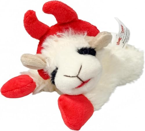 Multipet Lamb Chop Dog Plush Toy with Santa Hat - Squeaky Toy by Multipet