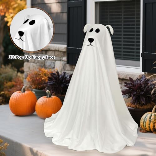 Halloween Decorations, 2.5FT Light Up Halloween Ghost Dog with Remote - Image 4