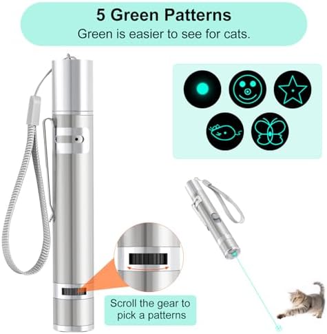 TBTeek Cat Toy, Unique Green Light, 7-in-1 Modes, 5 Fun Patterns, USB Charging, Interactive Toy for Kitten Dog Excrise(1pcs) - Image 4