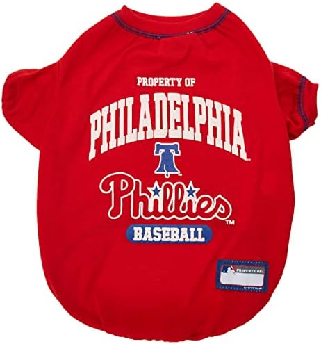 MLB Philadelphia Phillies Dog T-Shirt, X-Small. - Licensed Shirt for Pets Team Colored with Team Logos. - Premium Stretchable Materials for The Comfort of Your Dog & cat. - Image 4