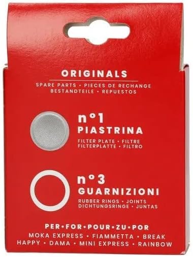 Bialetti Spare Parts Includes 3 Gaskets and 1 Plate Compatible with Moka Express, Fiammetta, Break, Happy, Dama, Mini Express and Rainbow, 1 Cup - Image 2