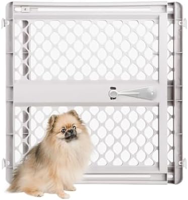 MYPET Universal Pet Gate: 26” - 42” Wide Dog Gate for Doorways with Pressure Fit or Swinging Door Hardware Mounting Types Included: 26" Tall; Gray by NorthStatesMyPet