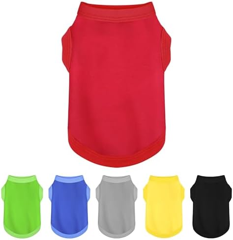 Elevate Your Dog's Fashion with Colorful and Breathable Sleeveless Cotton Shirts! Perfect Pet Apparel for Small to Medium Dogs - Red XS by Paiaite