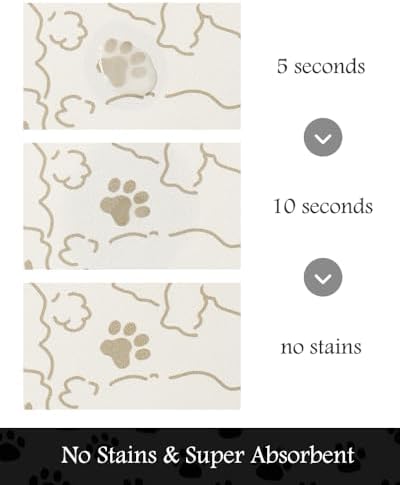 Pet Feeding Mat-Absorbent Dog Mat for Food and Water Bowl-No Stains Quick Dry Water Dispenser Mat-Dog Accessories Pet Supplies-Bowl for Messy Drinkers（FRAMEDOGS,12"x19" - Image 2