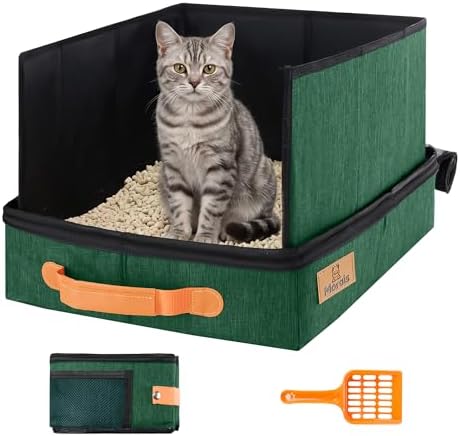 MORAIS Portable Travel Litter Box for Cats, 17.7"×13.5"×11" by Morais