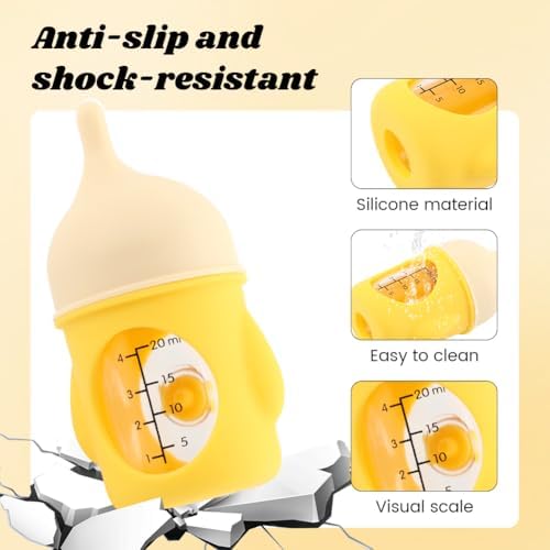 20ml Pet Feeder Bottle Puppy Bottles for Nursing Animal Feeding Bottles Kitten Bottle for Nursing Dog Cat Milk Feeding Bottl e (Color:Yellow) - Image 3
