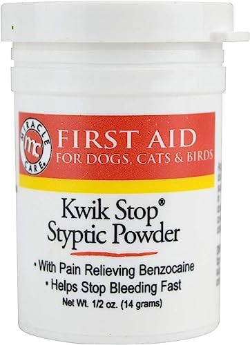 Miracle Care Kwik Stop Styptic Powder for Dogs, Cats and Birds, 0.5 Ounce, Fast Acting Blood Stop Powder with Pain Relieving Benzocaine (Pack of 6) - Image 4