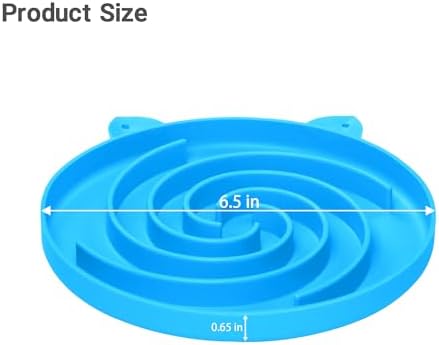 Bifeaw Slow Feeder Cat Bowl, Easy to Clean Silicone Bowl, Ideal for Dry and Wet Food (Yellow and Blue) - Image 6