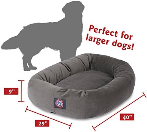 Majestic Pet Suede Calming Dog Bed, 40 Inch Large, Round, Washable, Gray - Image 3