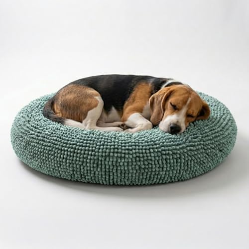 Muddy Mat®Cloud K-9 Bed for Dogs & Cats, Soft & Relaxing Donut Dog Bed, Chenille Material, Removable Cover, Washable & Dryer Safe–Seafoam Green Medium(35'x35') by MuddyMat%C2%AE