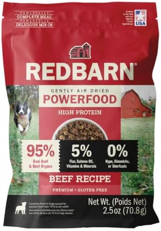 Redbarn Air Dried Powerfood High Protein Beef Recipe, Made in USA, 2.5 oz by Redbarn