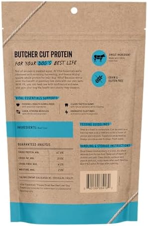 Vital Essentials Freeze Dried Dog Treats, Beef Liver, 5.5 oz Bag - Image 2