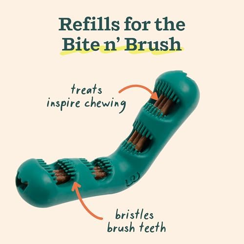 WOOF Bite n' Brush Dog Dental Sticks, Refills for Chew Toy, Beef, 2 Pack - Image 6
