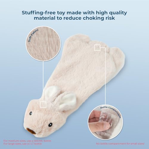 Best Pet Supplies 2-in-1 Stuffless Squeaky Dog Toy - Hare, Pig, Large - Image 4