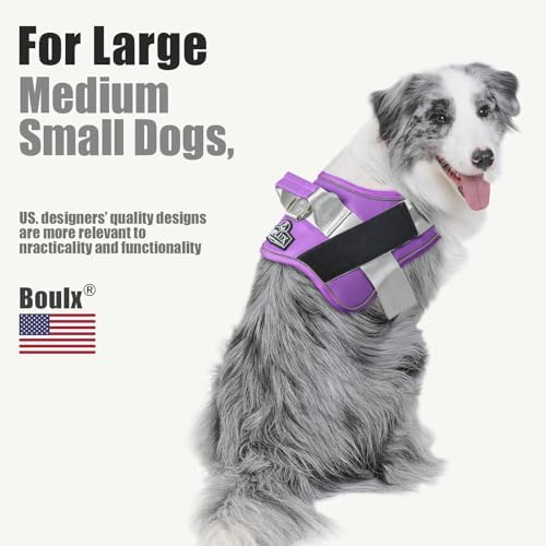 Bolux Dog Harness, No-Pull Reflective Dog Vest, Breathable Adjustable Pet Harness with Handle for Outdoor Walking - No More Pulling, Tugging or Choking (Lavender, Large (Pack of 1)) - Image 5