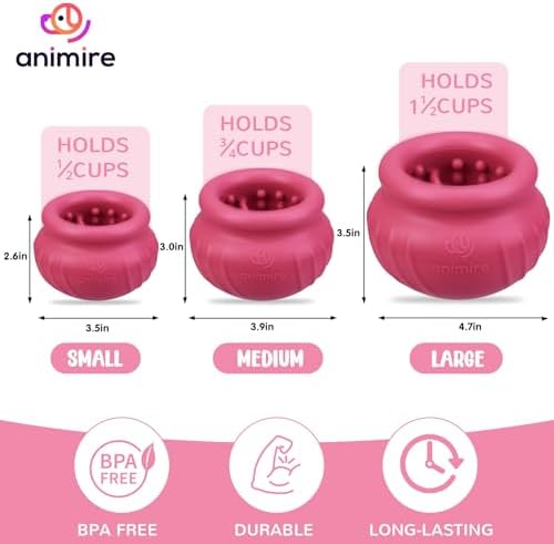 Wobbly Dog Enrichment Lick Toy, Stuffable Frozen Lick Bowl to Keep Dogs Busy, Long-Lasting Interactive Treat Dispensing Dog Toy, Silicone Fetch Catch Chew Toy(Rose,M) - Image 6
