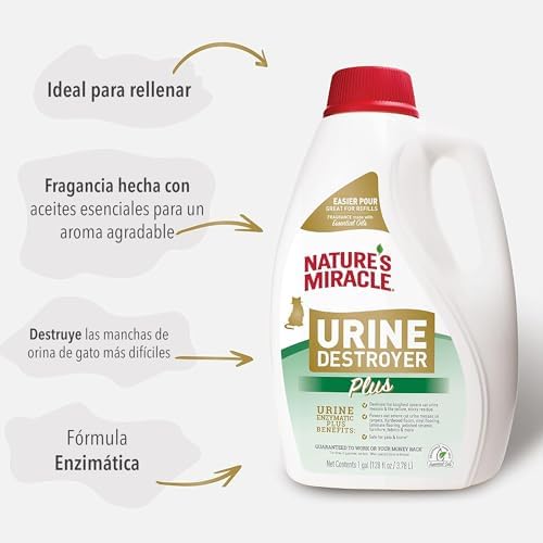 Nature's Miracle Cat Urine Destroyer Plus, Enzymatic Cleaner, 1 gal - Image 5