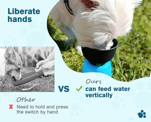 Pecute Portable Dog Water Bottle, 2 in 1 Cat Dog Travel Water Bottle Bowl Leakproof with Double Seal, BPA Free, Lightweight, Pet Small Animal Water Bottel Dispenser for Outdoor Walking Hiking Travels - Image 5