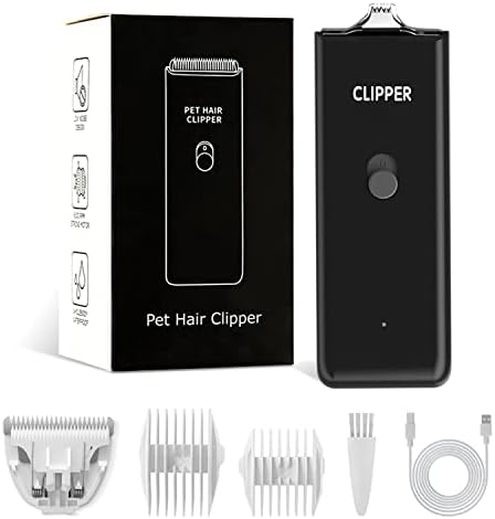 Feet Hair Trimmer, Dog Clippers,Quiet Washable USB Rechargeable Cordless Dog Grooming Kit,Electric Pets Hair Trimmers Shaver Shears for Dogs and Cats Black by Tileon